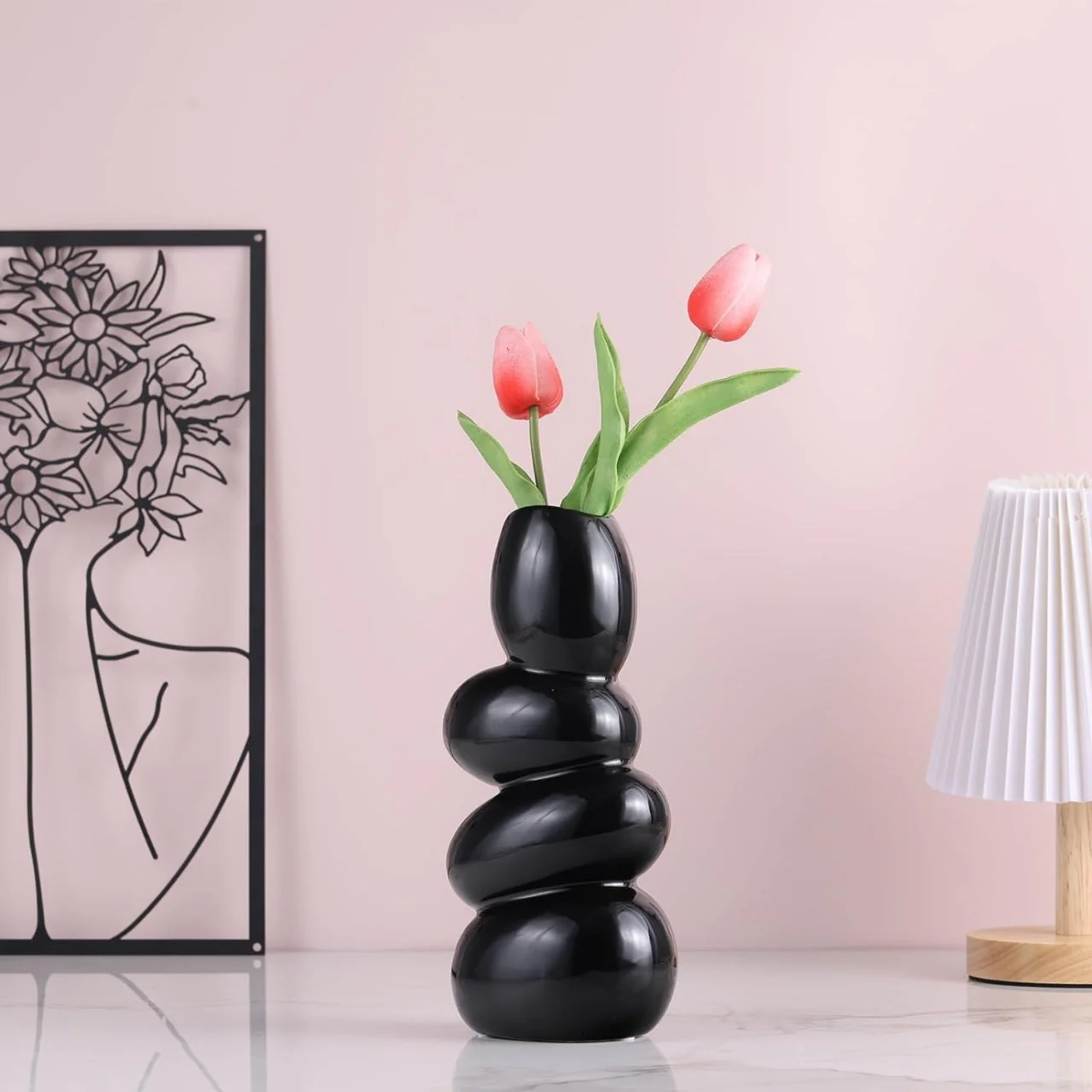 Zen Pebble Style Ceramic Vase / Planter – Modern Sculptural Design - Image 6