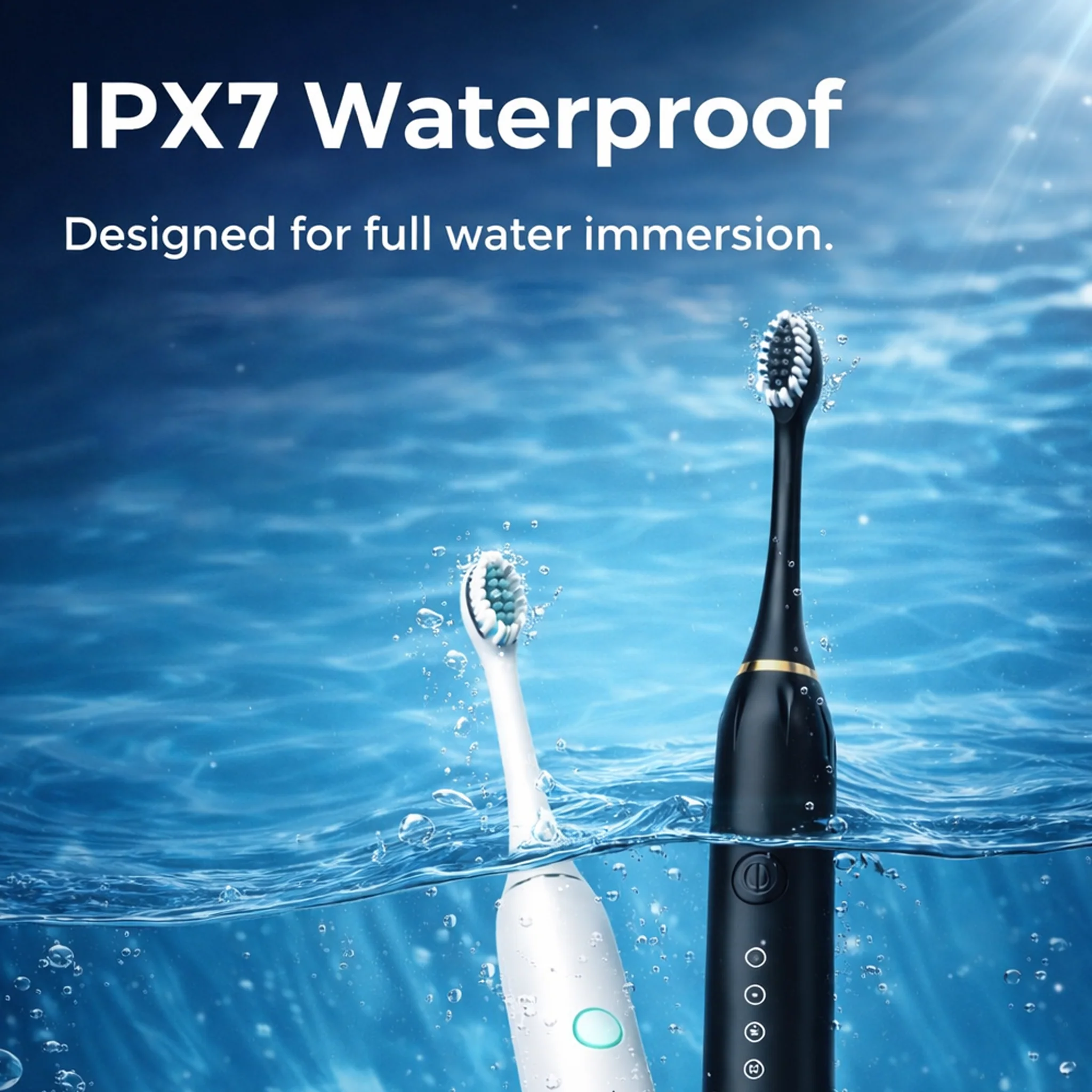 ZivX DentX | Sonic Electric Toothbrush | 5 Cleaning Modes | 3 Brush Heads | 40,000 Strokes/Min | IPX7 Waterproof | USB Rechargeable | Smart 2-Min Timer - Image 2