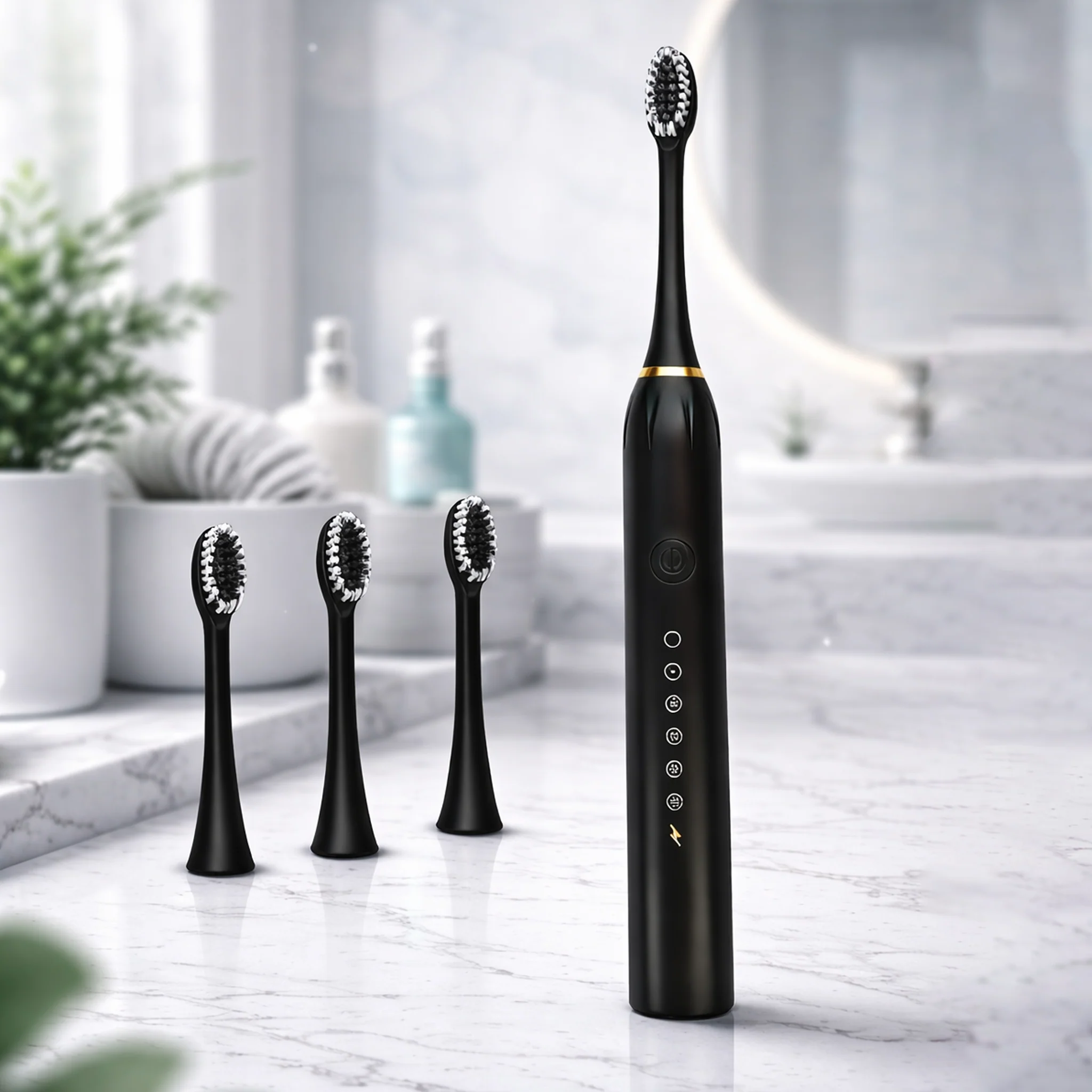 ZivX DentX | Sonic Electric Toothbrush | 5 Cleaning Modes | 3 Brush Heads | 40,000 Strokes/Min | IPX7 Waterproof | USB Rechargeable | Smart 2-Min Timer (Copy)