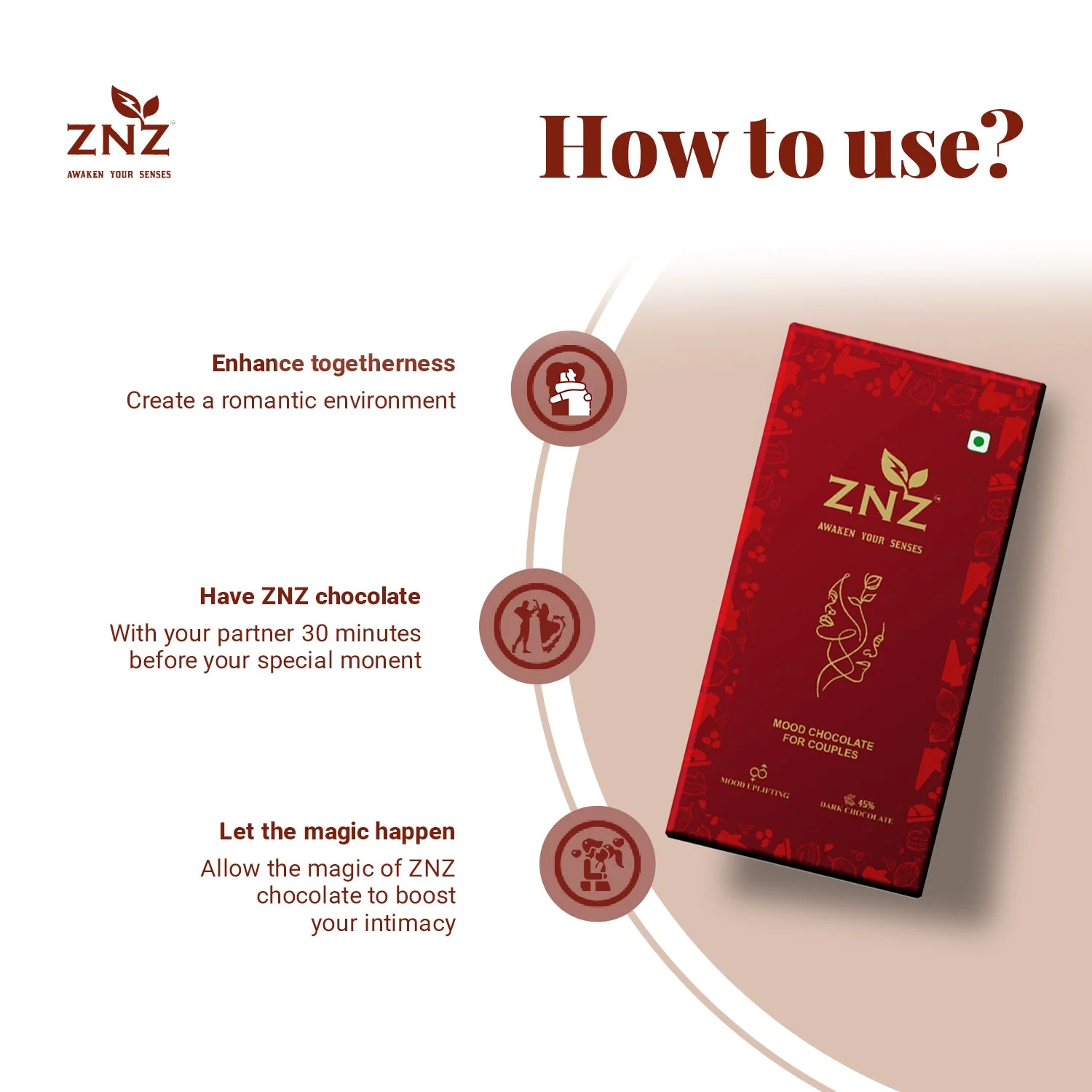 ZNZ Mood Enhancing Aphrodisiac Chocolate for Couples - Image 3
