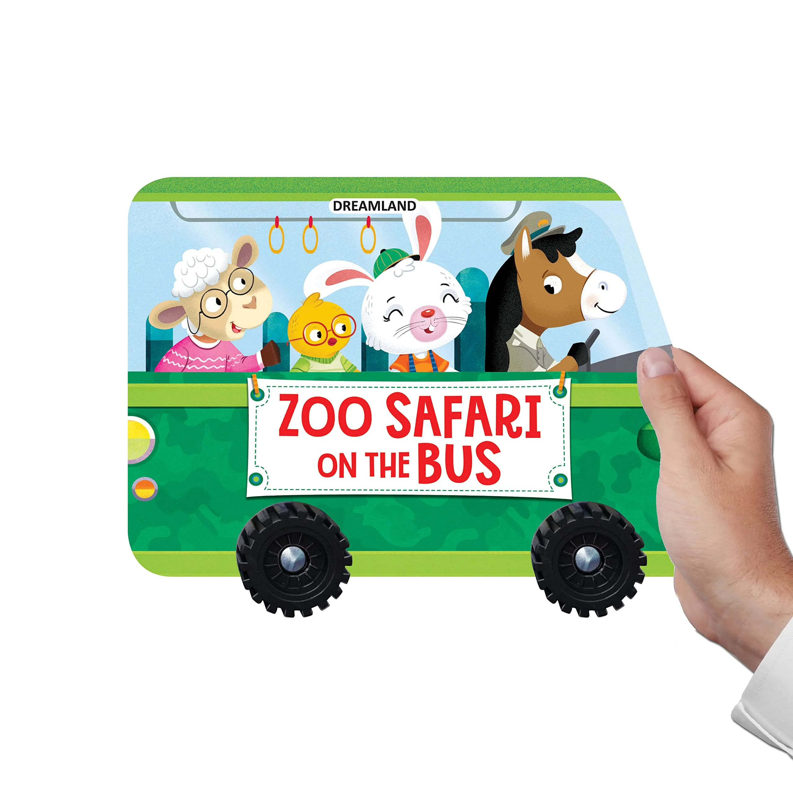 Zoo Safari on the Bus- A Shaped Picture Board book with Wheels - Image 2