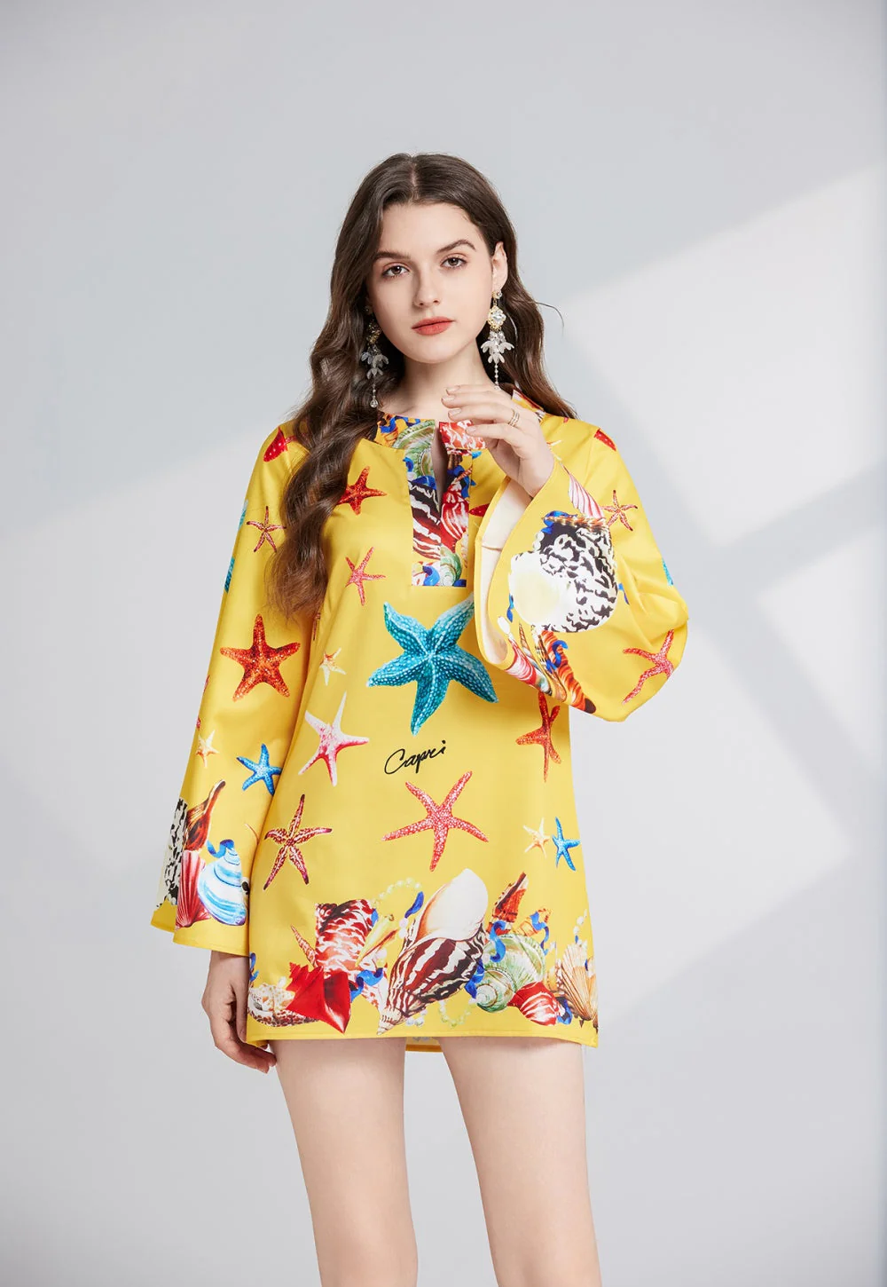 Zuri Retro Style Printed Short Dress - Image 3