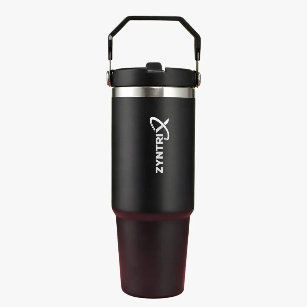 ZYNTRIX Insulated Stainless Steel Travel Mug (3-in-1 Lid with Handle)